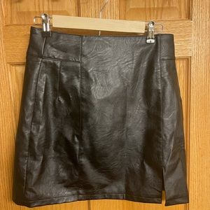 Black leather skirt, topshop